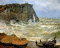 Etretat Rough Sea Claude Monet